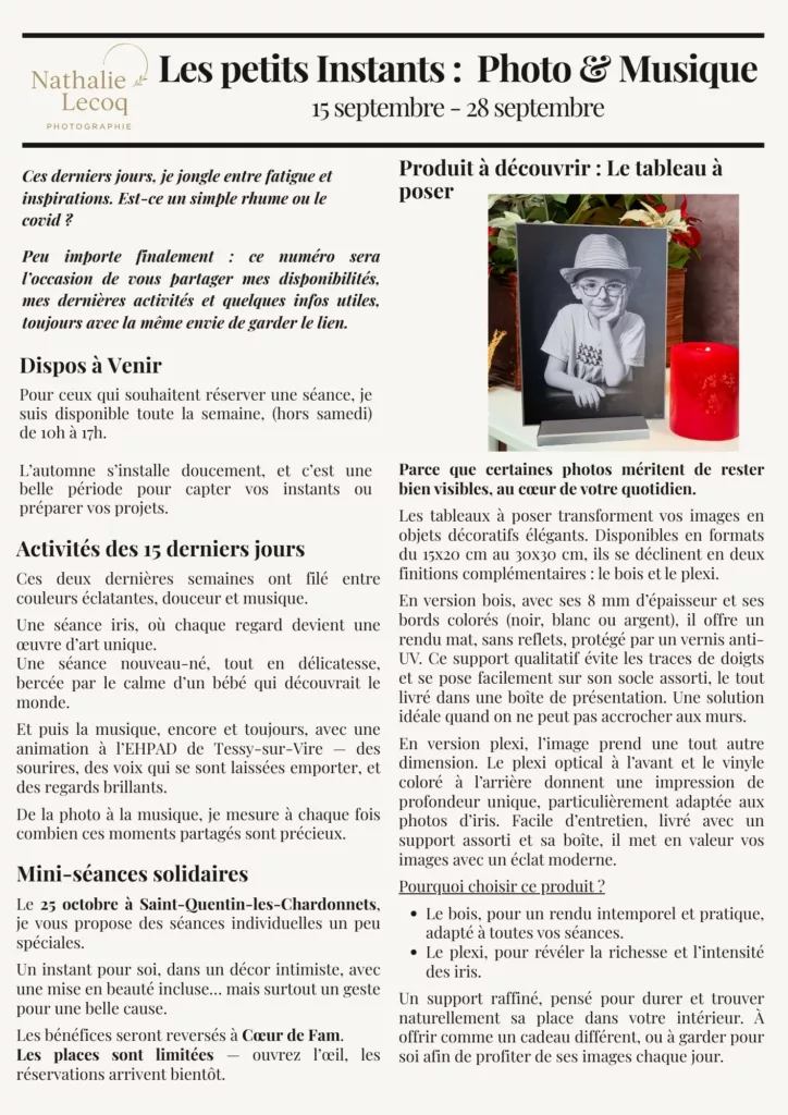 Gazette septembre